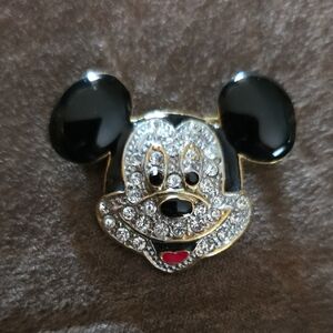 Vintage Mickey Mouse Rhinestone Brooch
